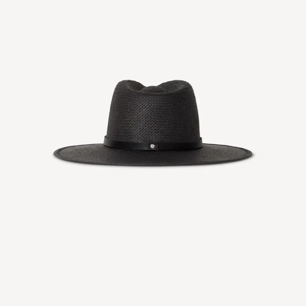 $287 Janessa Leone Sherman Straw Fedora In black XL - Picture 4 of 12